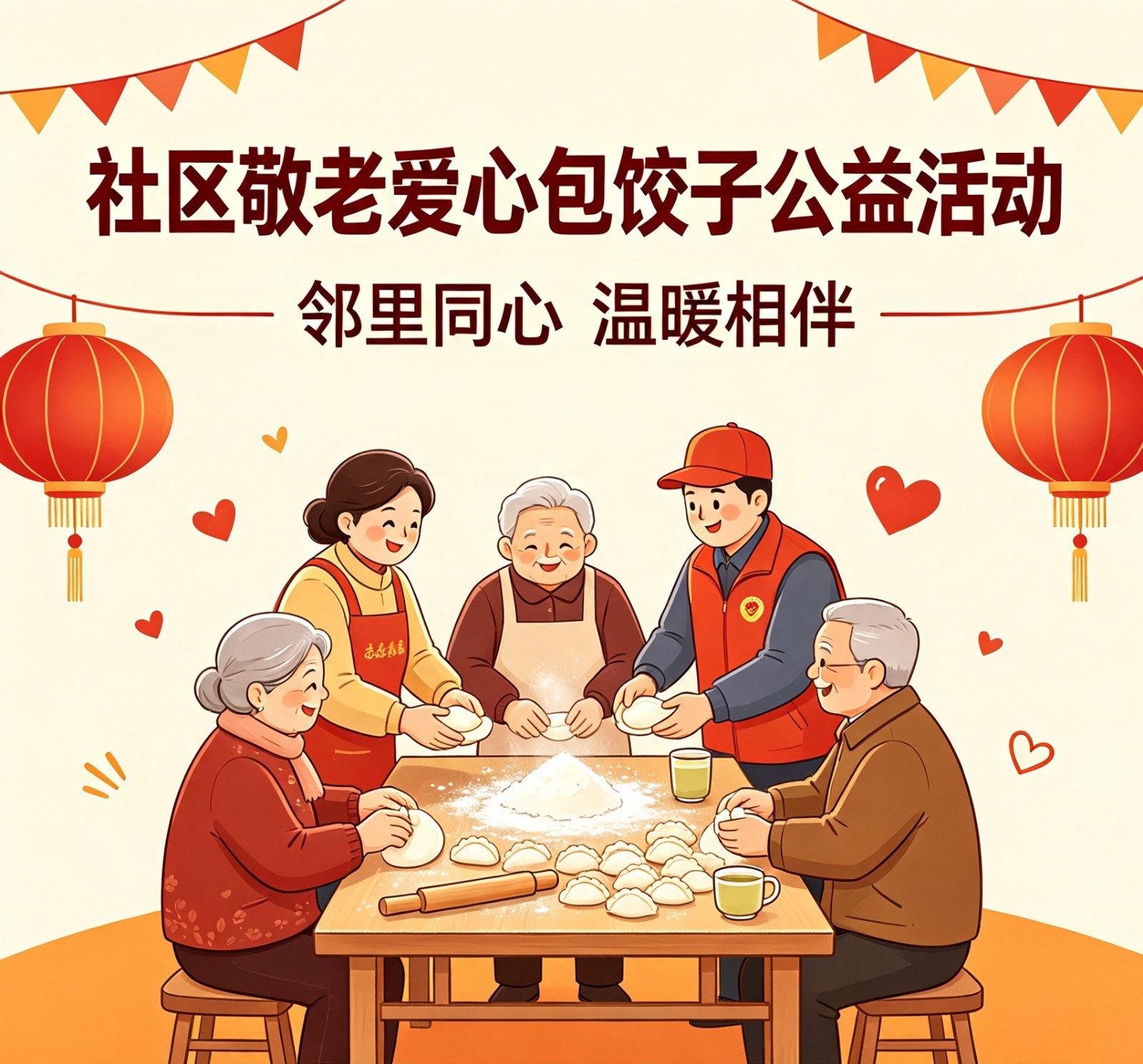 社区敬老爱心包饺子公益活动公告
